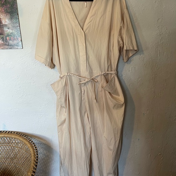 Free People Beige Relaxed Fit Jumpsuit - Picture 5 of 11